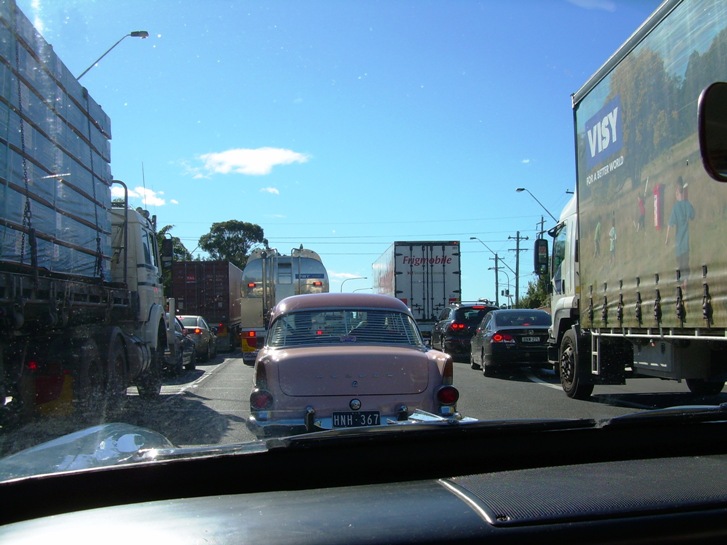 Fighting the traffic in Sydney on the Cumberland Highway