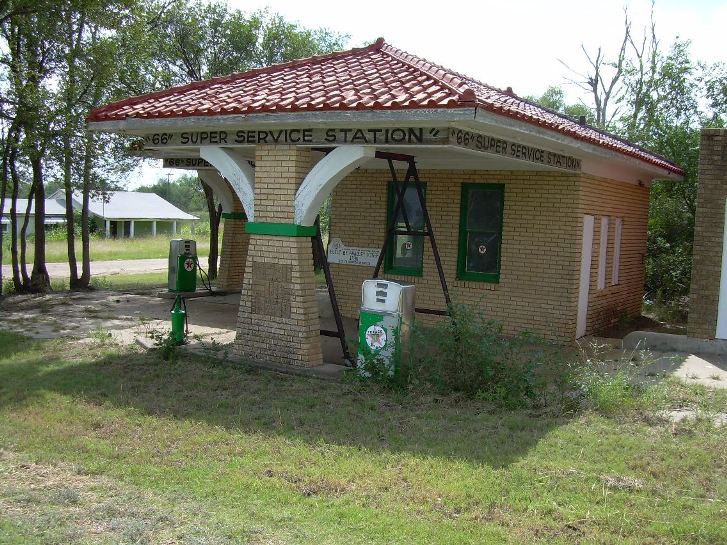 Old Gas station in McLean Texas. Many places just left! when the new I-40 highway went through
